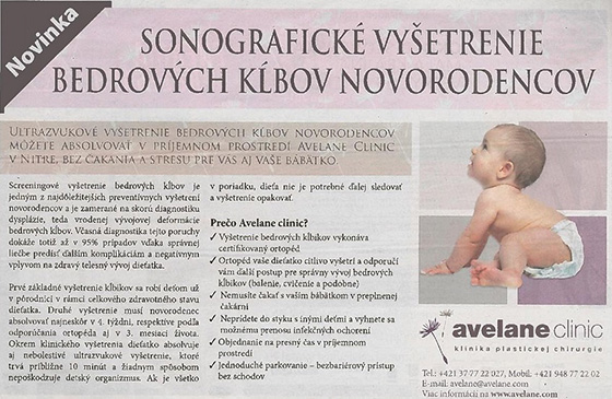 Sonografické vyšetrenie bedrových kĺbov novorodencov