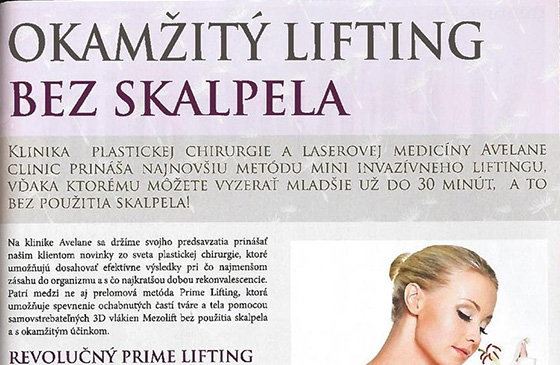 Okamžitý lifting bez skalpela