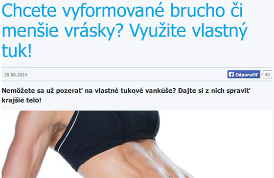 Chcete vyformované brucho či menšie vrásky? Využite vlastný tuk!